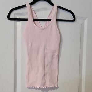 Spiritual Gangster Light Pink Ribbed Tank Top NWT